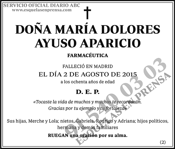 María Dolores Ayuso Aparicio